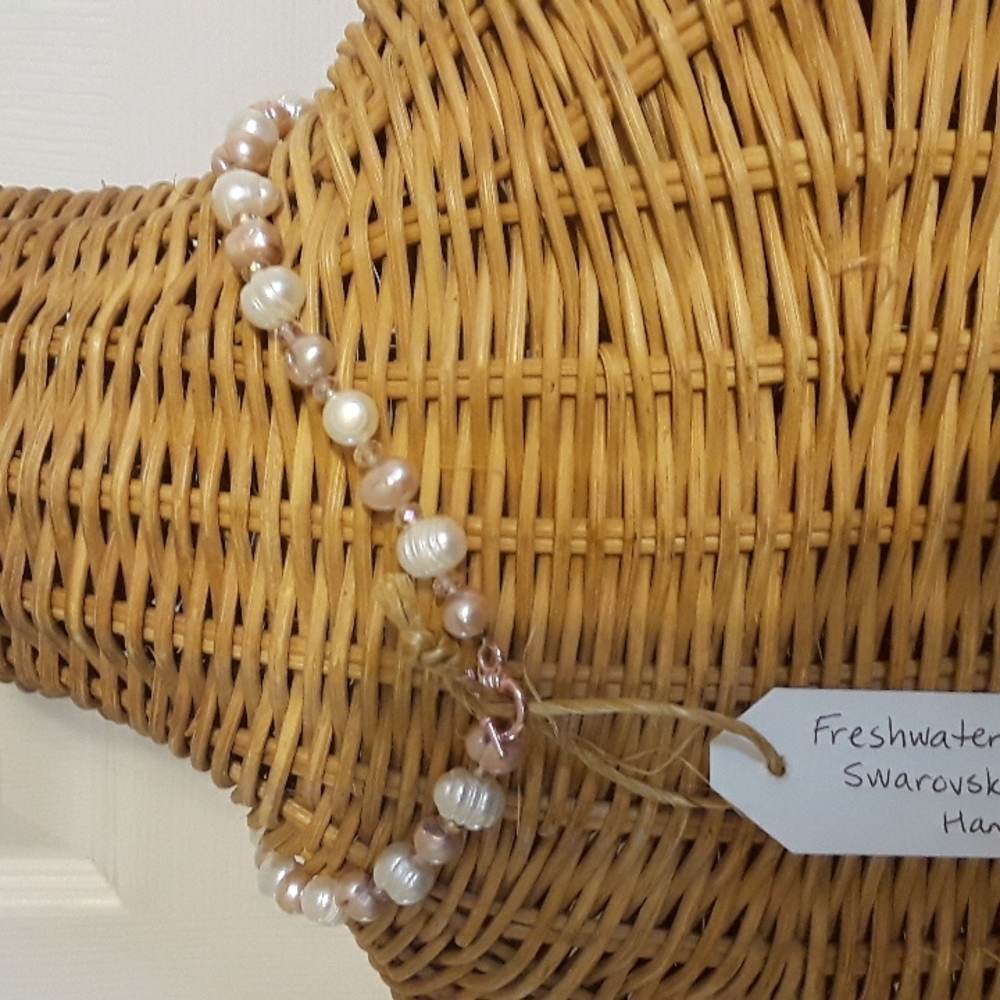 Handmade Sea Goddess statement necklace freshwater pearls, Abalone shell Artisan - Picture 9 of 10